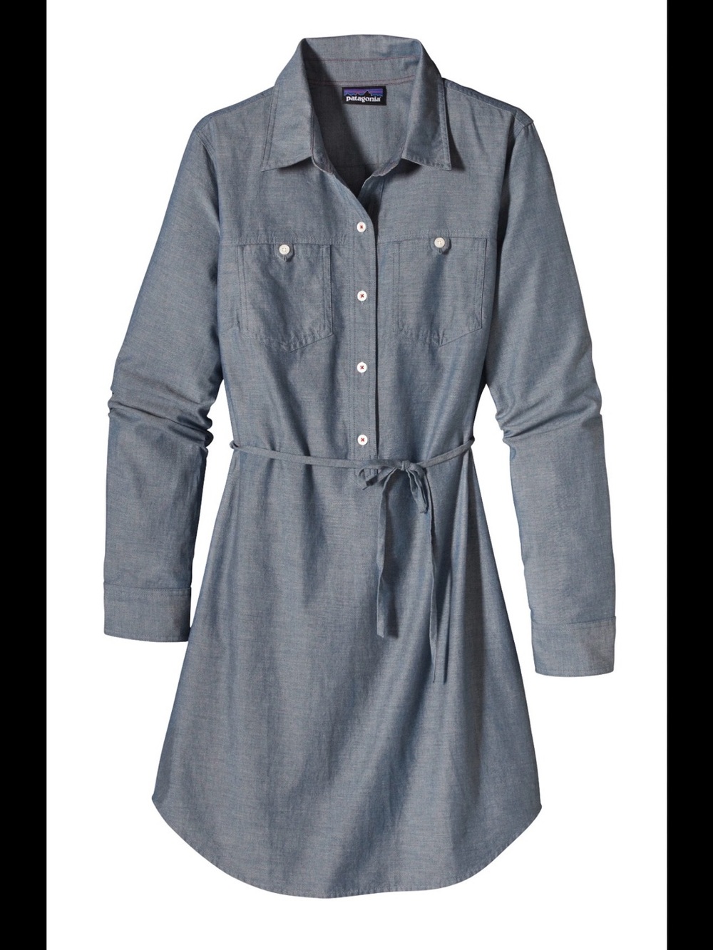 Patagonia Light Blue Chambray Long Sleeve Shirt Dress